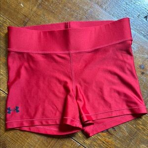 Under Armour Red Athletic Compression Shorts